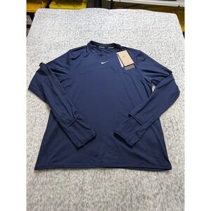 Nike Womens Dri-FIT Running Long Sleeve Top Navy Blue UPF 40+ FB4297-410 XS NEW